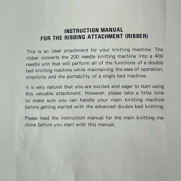 Knitting Machine Instruction Book SRP-50 Ribbing Attachment Singer Ribber - Picture 4 of 5